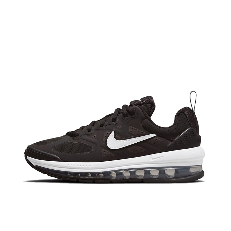 推荐商品：Nike Air Max Genome 缓震回弹 防滑耐磨 舒适 网布透气 包裹性 简约 休闲运动 气垫 织物 全掌 合成革 跑鞋 女款/黑色/白色