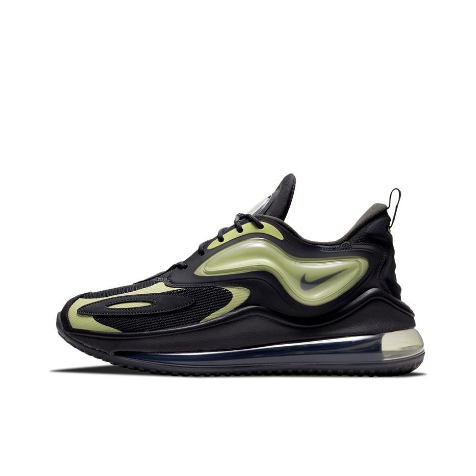 推荐商品：Nike Air Max Zephyr 跑鞋 全掌气垫缓震轻便防滑耐磨织物支撑 黑色/浅绿