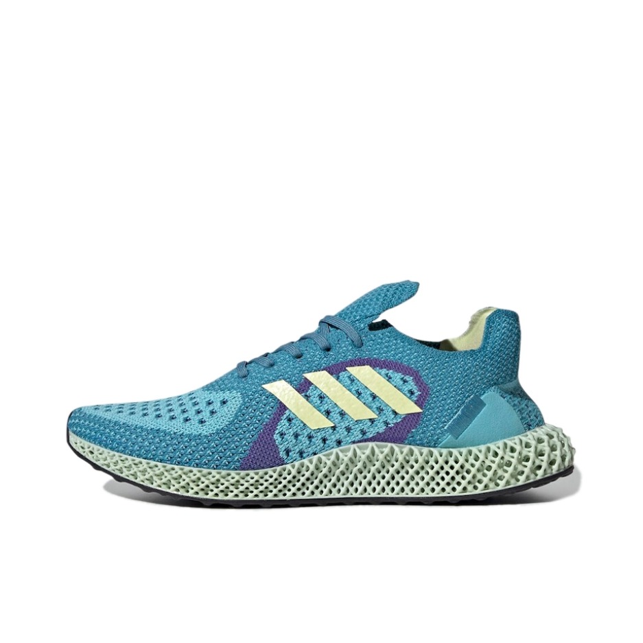 推荐商品：adidas ZX Runner 4D 织物 防滑耐磨 休闲缓震 跑鞋 水蓝/黄色/紫色