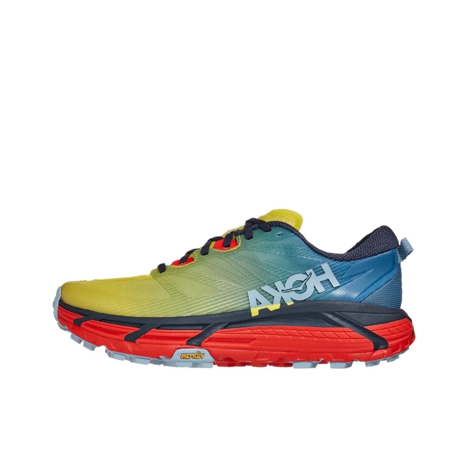 推荐商品：HOKA ONE ONE Mafate Speed 飞速马法特 3 减震回弹 防滑耐磨 织物 跑鞋 普蓝色/假日红