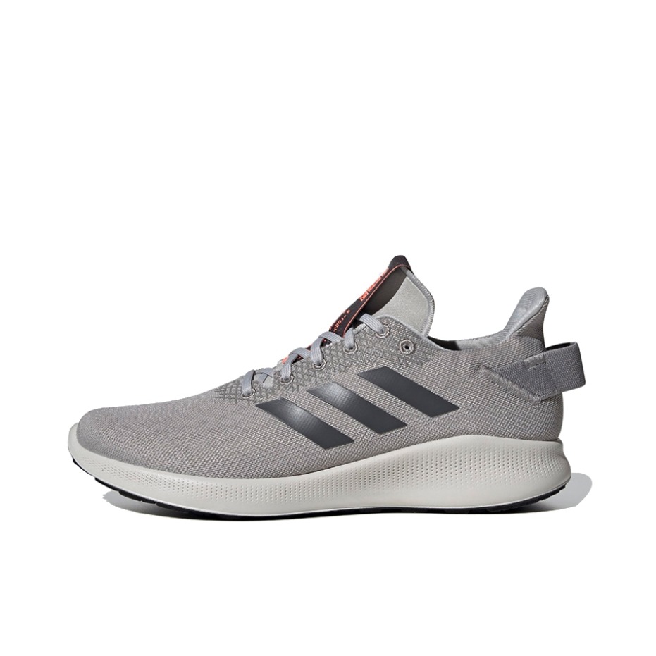 推荐商品：adidas Sensebounce+ Street 透气 轻便耐磨 休闲减震 跑鞋 灰色/黑色/橙色