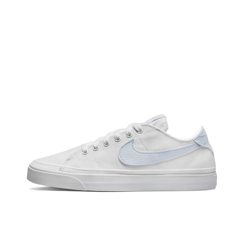 推荐商品：Nike Court Legacy 板鞋 复古舒适透气防滑耐磨休闲运动一脚蹬 纯白/蓝标