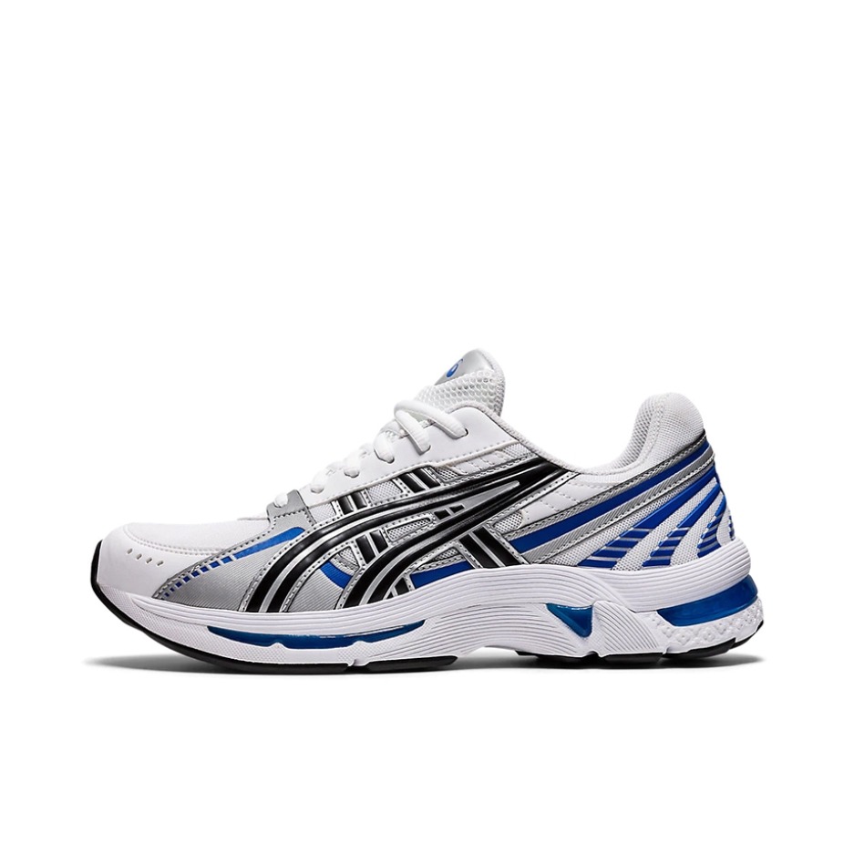 推荐商品：Asics/亚瑟士 Gel-Kyrios 跑鞋 防滑耐磨轻便缓震透气支撑织物合成革 白色/蓝色/银色