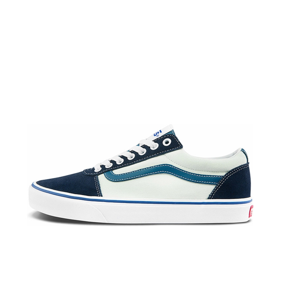 推荐商品：Vans/范斯 Old Skool 滑板鞋 板鞋 轻便防滑复古舒适经典 莫兰迪蓝/白色