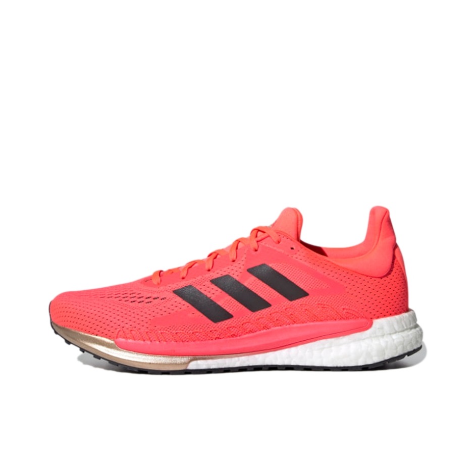 推荐商品：adidas Solar Glide 3 休闲透气 防滑耐磨 轻便减震 跑鞋 亮粉色/黑色/白色