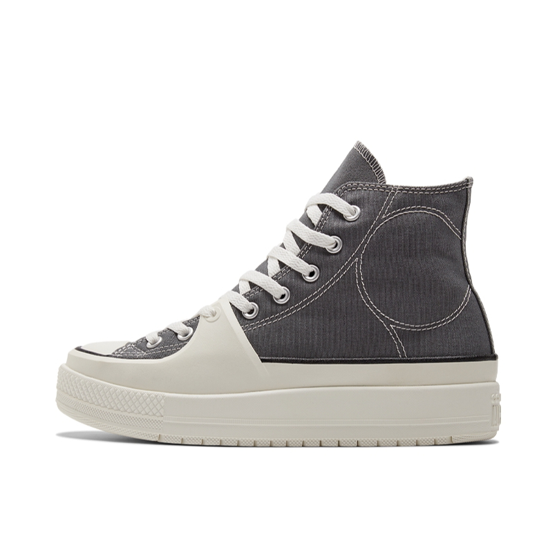 推荐商品：Converse/匡威 Chuck Taylor All Star Construct 帆布鞋 硫化防滑耐磨轻便透气复古百搭厚底 灰色/白色