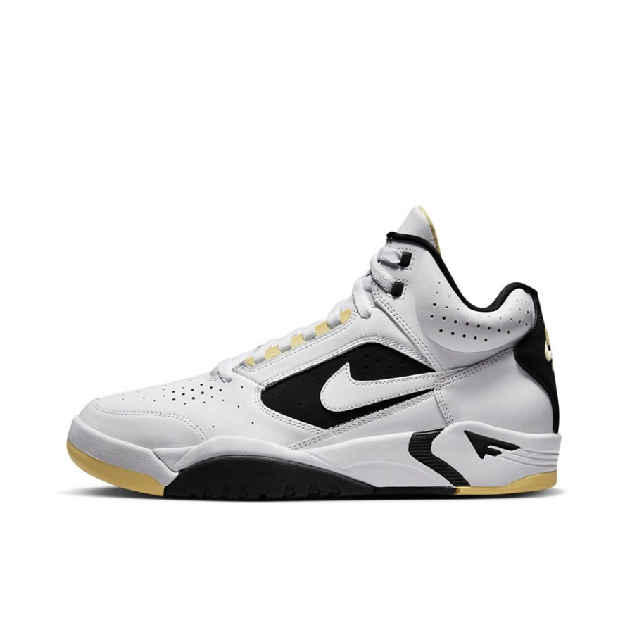 推荐商品：Nike Air Flight Lite 潮流复古 减震透气 舒适轻便 防滑耐磨 时尚休闲 篮球鞋 中帮/白色/黑色/黄色