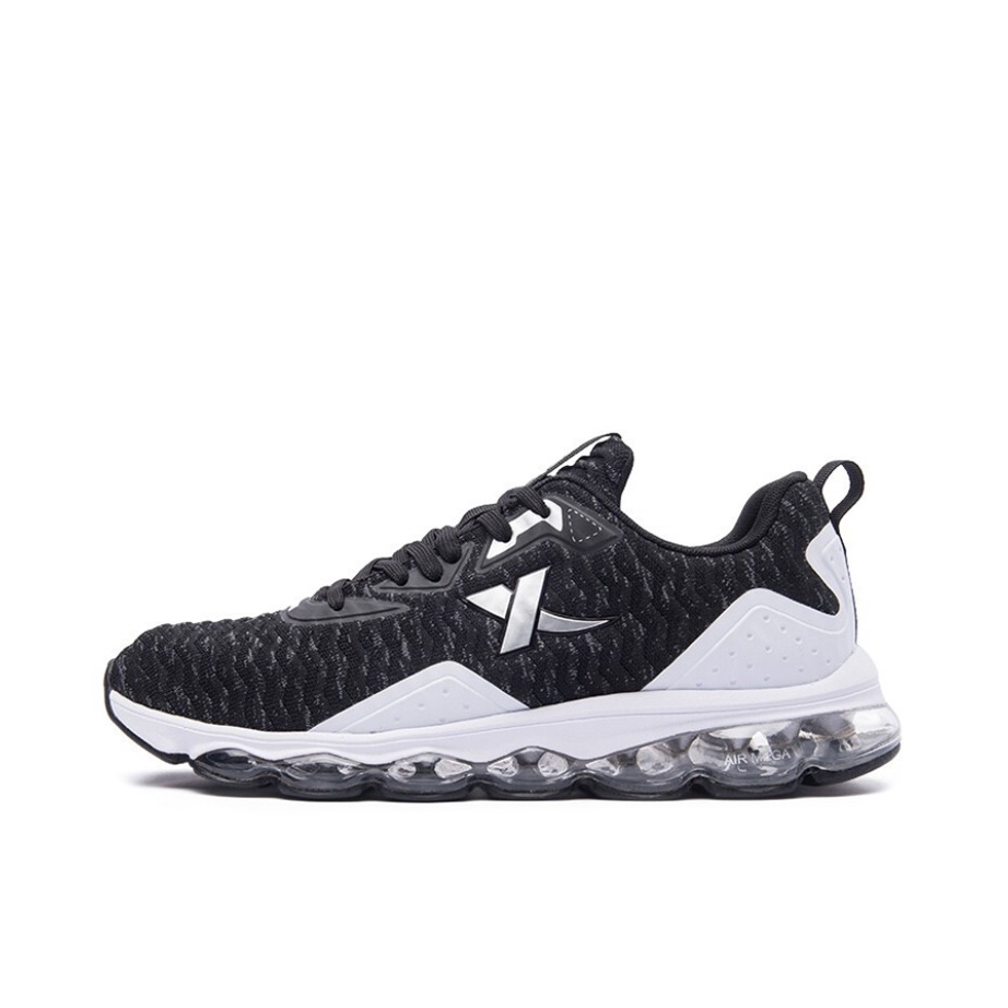 推荐商品：特步 全掌气垫跑步鞋 881218119861 黑白