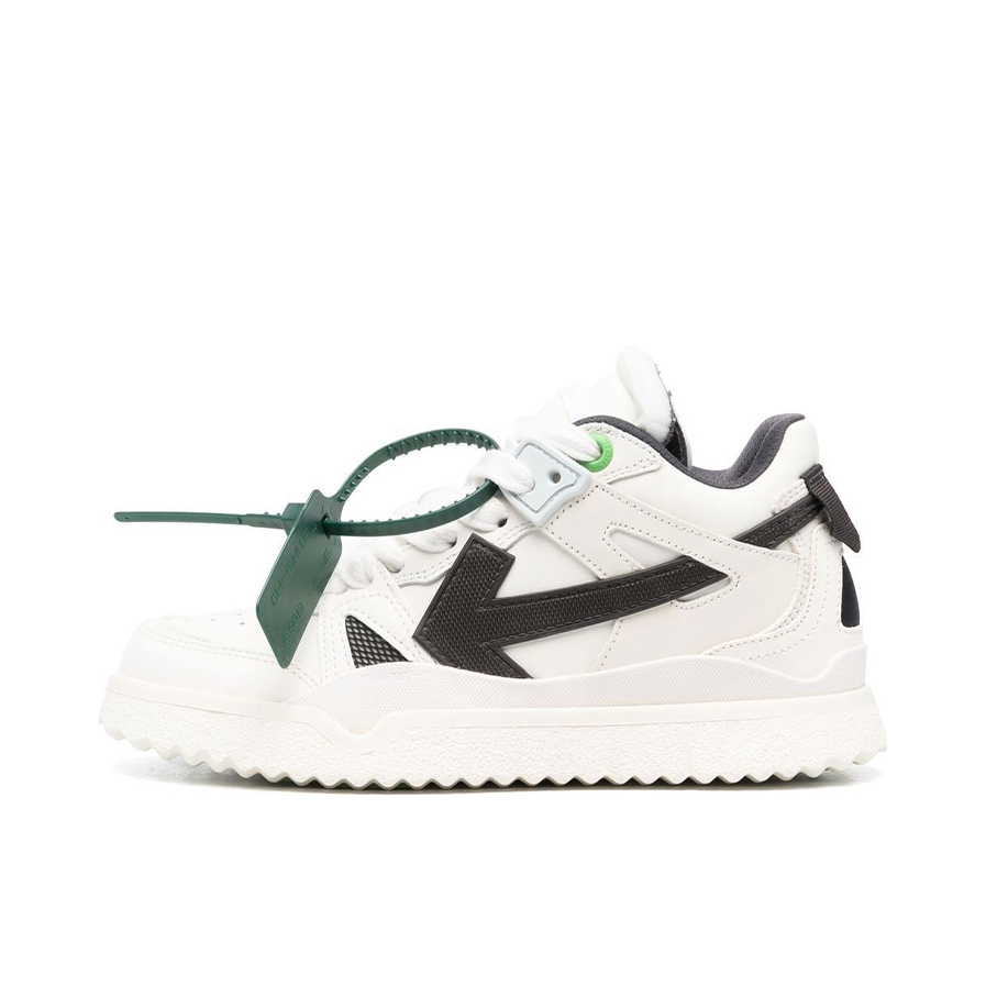 推荐商品：OFF-WHITE New Mid Top Sponge OMIA234F22LEA0012510 耐磨 圆头 时尚 板鞋 白色