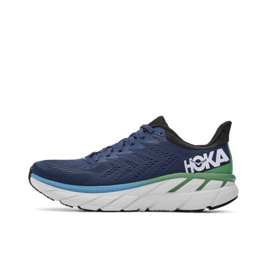 推荐商品：HOKA ONE ONE Clifton 7 织物 缓震 防滑耐磨 轻便透气 跑鞋 迷夜蓝/烟灰