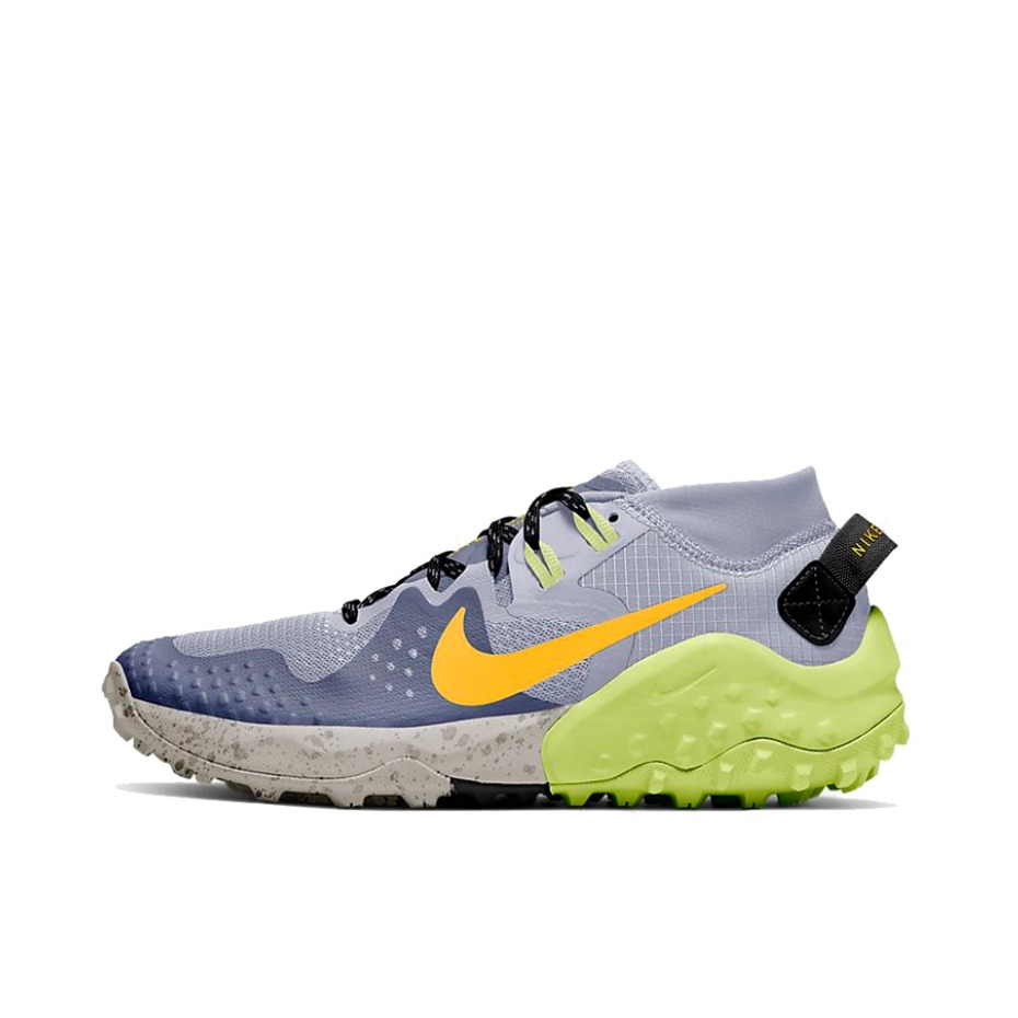 推荐商品：Nike Wildhorse 6 跑鞋 防滑耐磨舒适减震网布透气百搭复古潮流越野 灰蓝黄