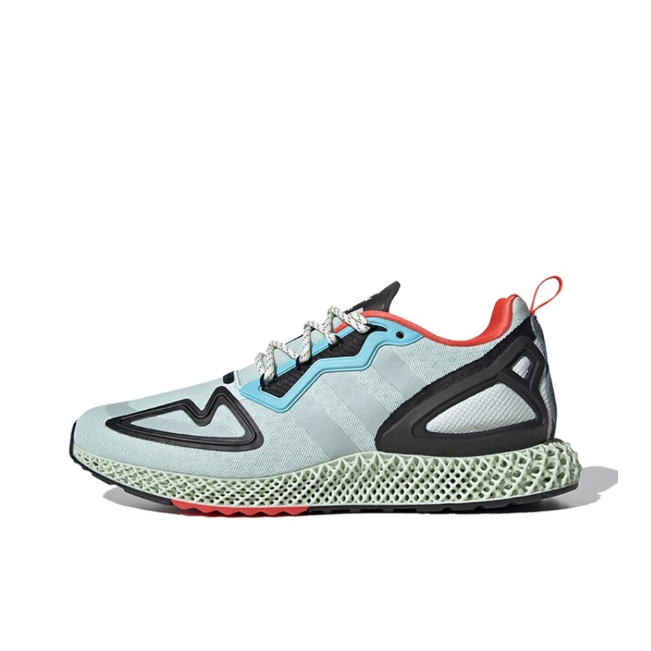 推荐商品：adidas Originals ZX 2K 4D 防滑耐磨 轻便透气 舒适 复古 跑鞋 Dash Green 浅绿/黑色/橘红