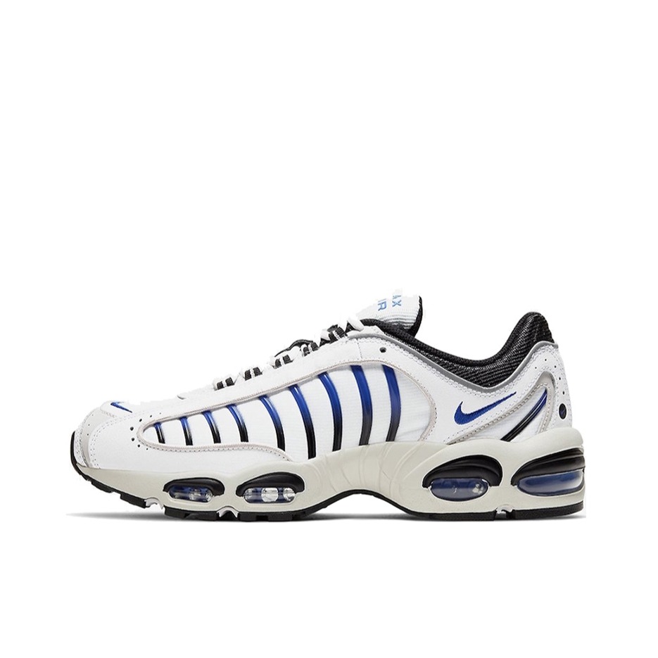 推荐商品：Nike Air Max Tailwind 4 跑鞋 防滑耐磨轻便透气舒适减震复古潮流织物支撑合成革回弹拼接 ClassicBlue 白蓝黑