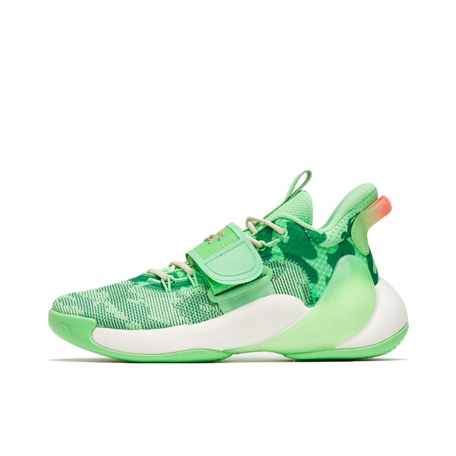 推荐商品：安踏 水花三代 汤普森 篮球鞋 透气减震防滑耐磨实战 西瓜绿/白色