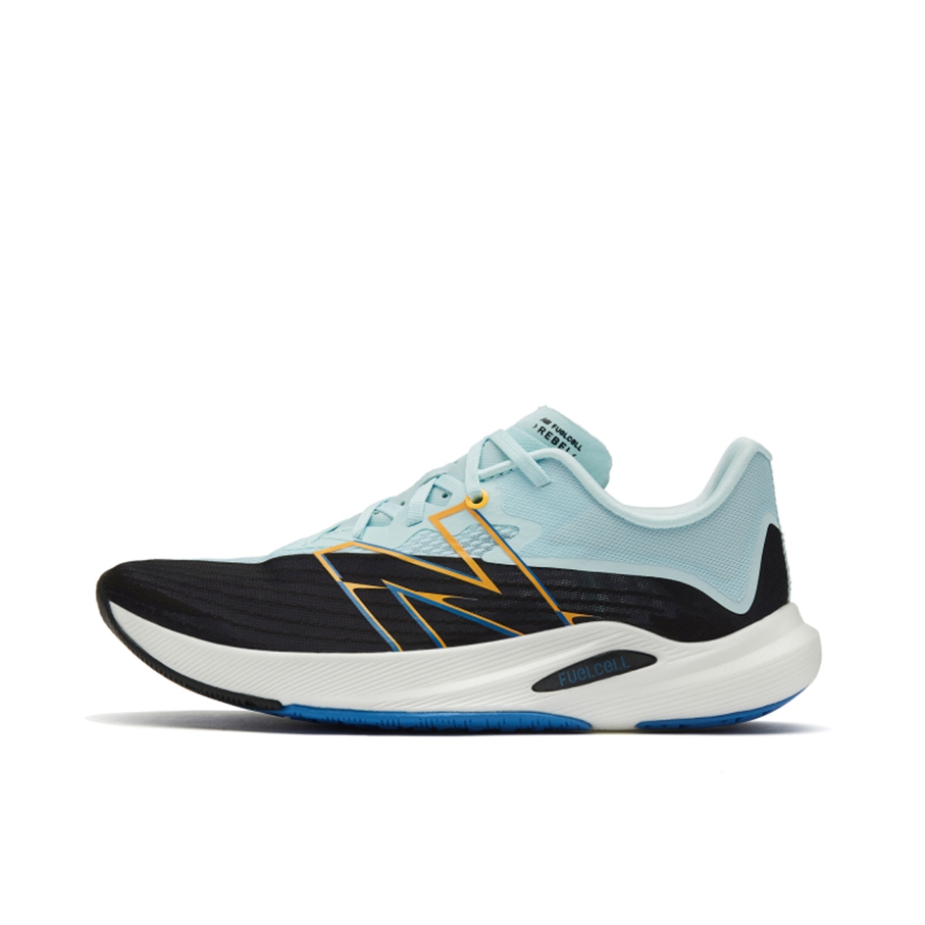 推荐商品：New Balance Fuelcell Rebel V2 跑鞋 缓震回弹耐磨轻便透气织物合成革马拉松 蓝色/黑色