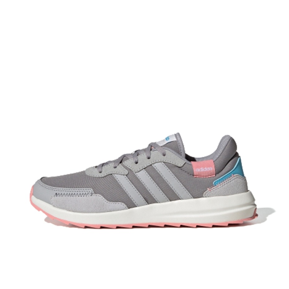 推荐商品：adidas Retrorun 织物 防滑耐磨 轻便透气 复古 跑鞋 灰/粉