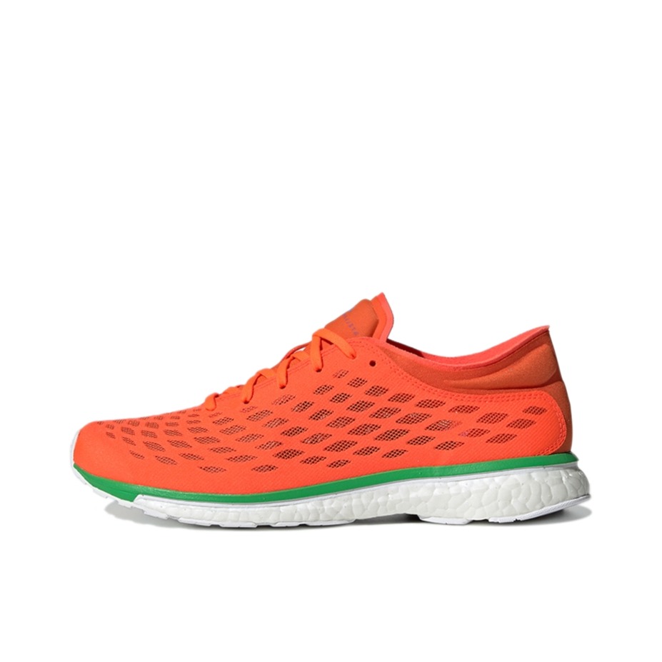 推荐商品：adidas Adizero Adios SMC 跑鞋 透气防滑耐磨休闲缓震 OrangeRed 橙绿白
