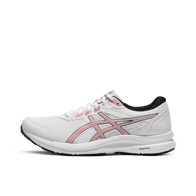 推荐商品：Asics/亚瑟士 Gel-Contend 8 跑鞋 回弹支撑防滑耐磨缓震合成革织物入门级慢跑圆头 白色/红色