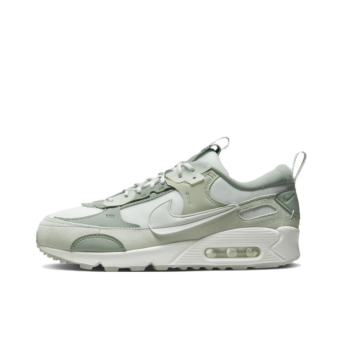 推荐商品：Nike Air Max 90 跑鞋 气垫合成革缓震透气复古增高圆头贴合拼接 女款/灰色/蓝色