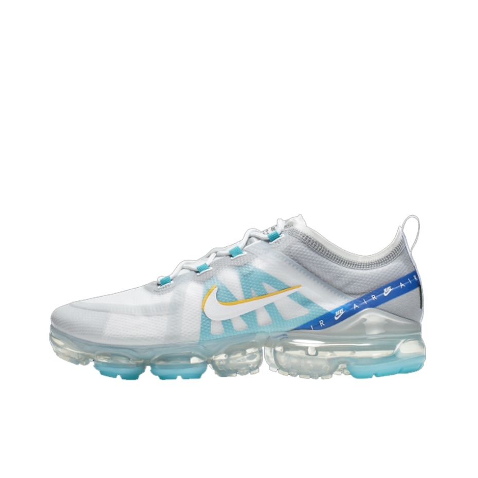 推荐商品：Nike Air VaporMax 2019 跑鞋 全掌气垫减震回弹防滑耐磨织物网布支撑运动 White/Glod/Wolf Grey 白/大学金/狼灰
