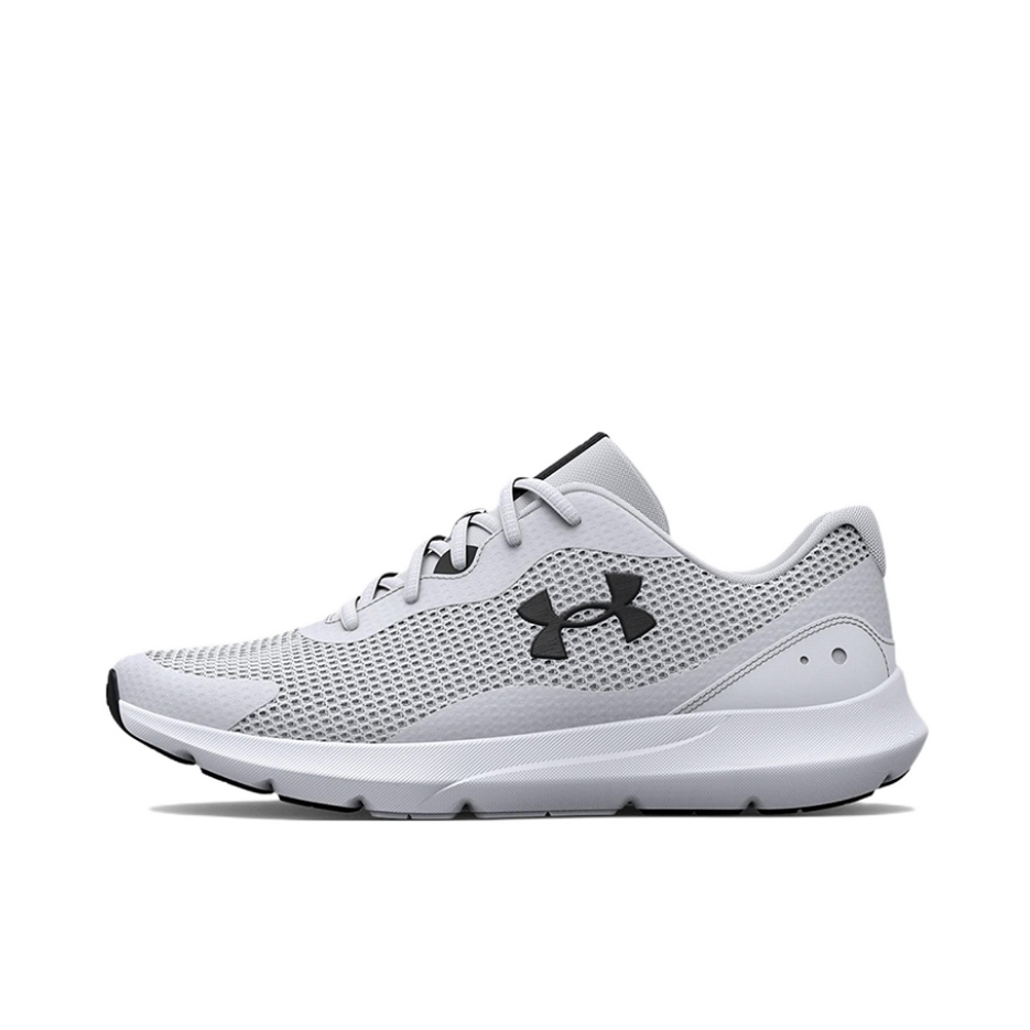 推荐商品：Under Armour/安德玛 Surge 3 减震防滑 耐磨轻便 健身训练 织物 网面透气 运动 跑鞋 白色/黑色