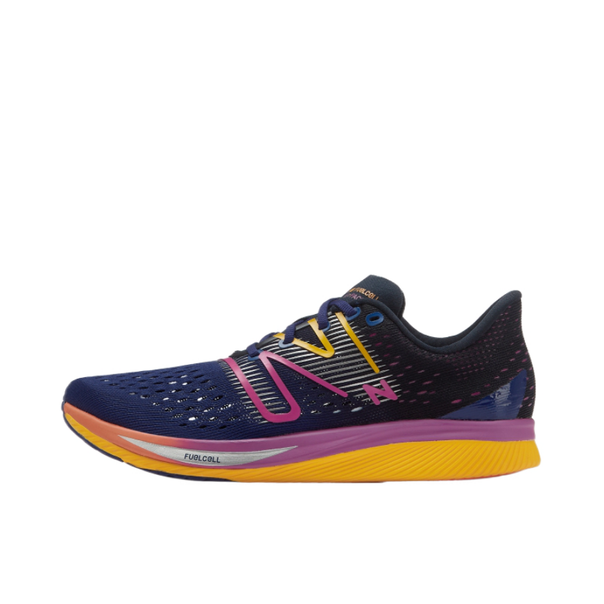 推荐商品：New Balance Fcrr系列 跑鞋 防滑耐磨减震轻便舒适透气运动休闲碳板马拉松 女款/深蓝/橙色/黑色