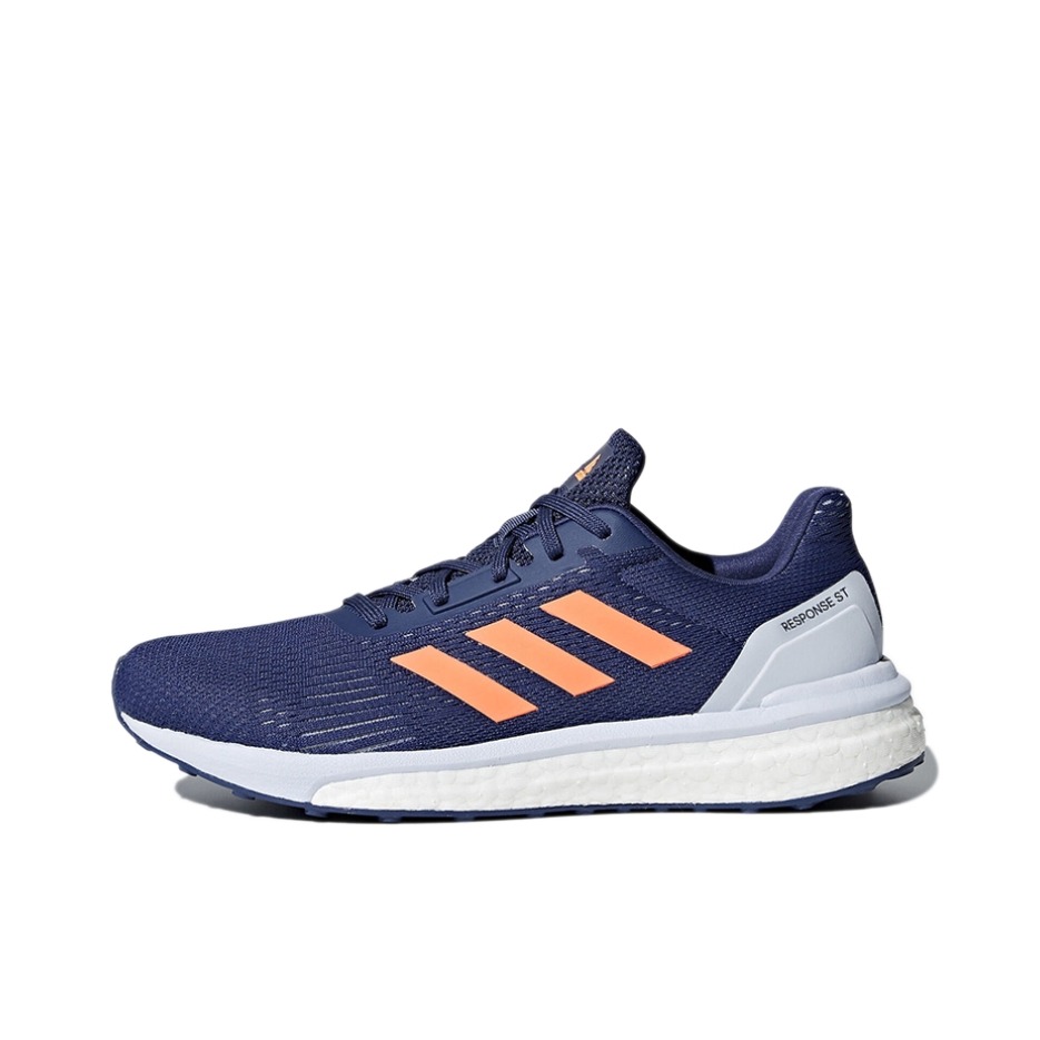 推荐商品：adidas Response Boost ST 跑鞋 舒适透气休闲减震 Navy/Orange/White 蓝橙