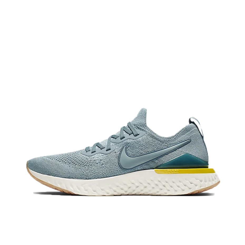 推荐商品：Nike Epic React Flyknit 2 跑鞋 时尚潮流防滑耐磨舒适透气缓震轻便编织运动泡棉圆头 Aviator Grey 灰蓝黄