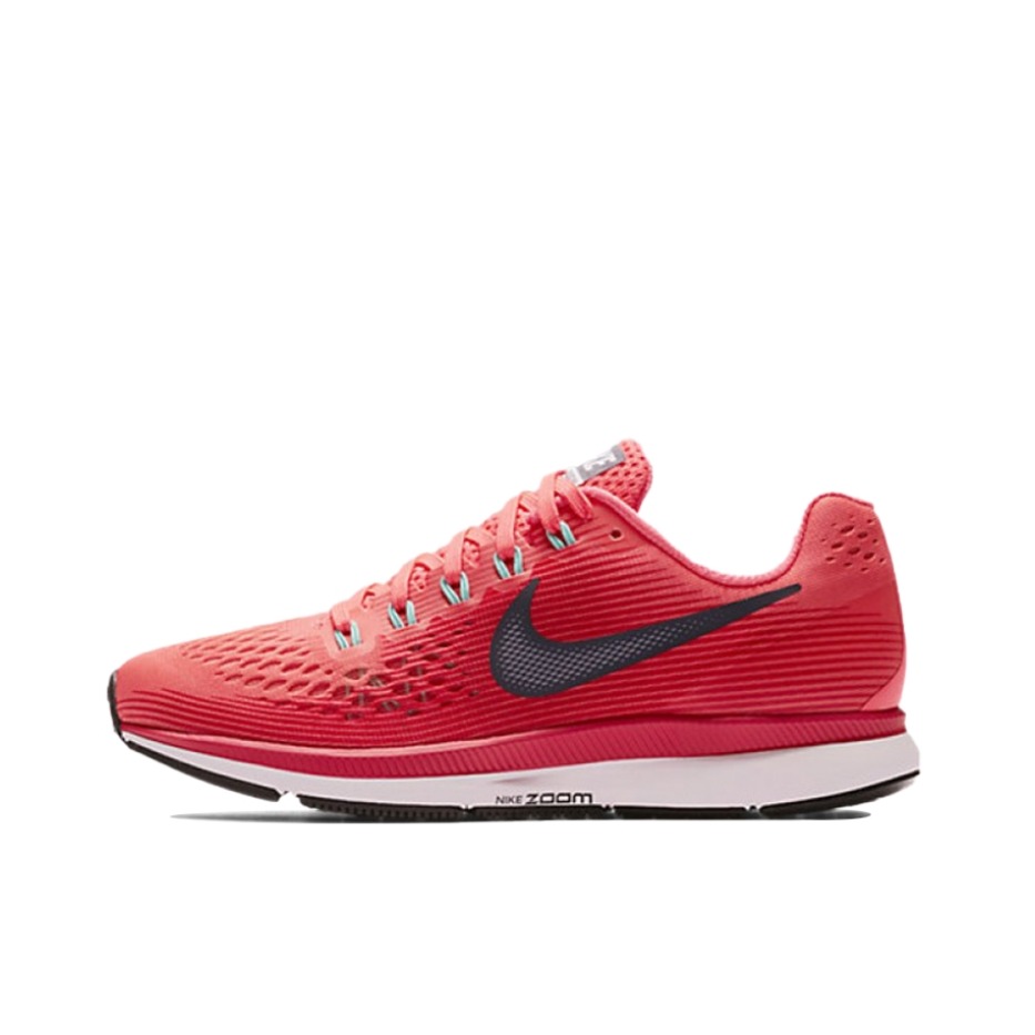 推荐商品：Nike Air Zoom Pegasus 34 跑鞋 时尚百搭网面透气舒适轻便耐磨回弹运动织物低帮马拉松 Hot Punch 粉红色
