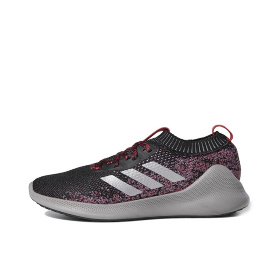 推荐商品：adidas Purebounce+ 跑鞋 缓震耐磨轻便透气舒适防滑运动 Core Black/Silver Metallic/Scarlet 黑灰红