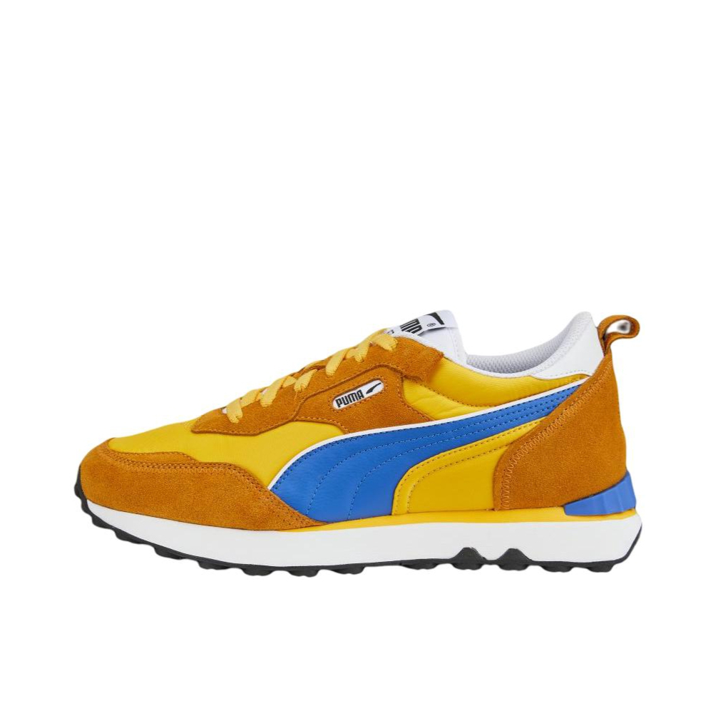 推荐商品：Puma/彪马 Rider FV 运动休闲鞋 减震防滑耐磨舒适轻便网面透气复古百搭抓地 驼色/芥末黄