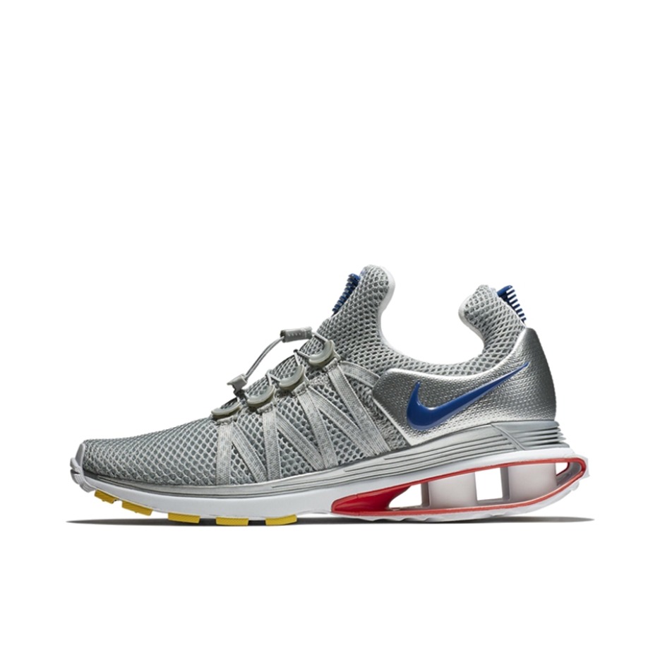 推荐商品：Nike Shox Gravity 跑鞋 防滑耐磨舒适轻便潮流百搭 Metallic Silver Siren Red Gym Blue 银色/红黄蓝
