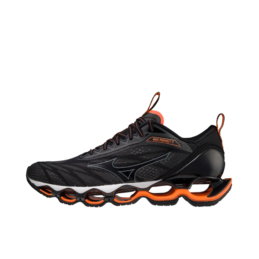 推荐商品：Mizuno/美津浓 Wave Prophecy 11 防滑耐磨 缓震回弹 舒适透气 轻便 织物 潮流休闲 跑鞋 暗灰色/黑色/橙色