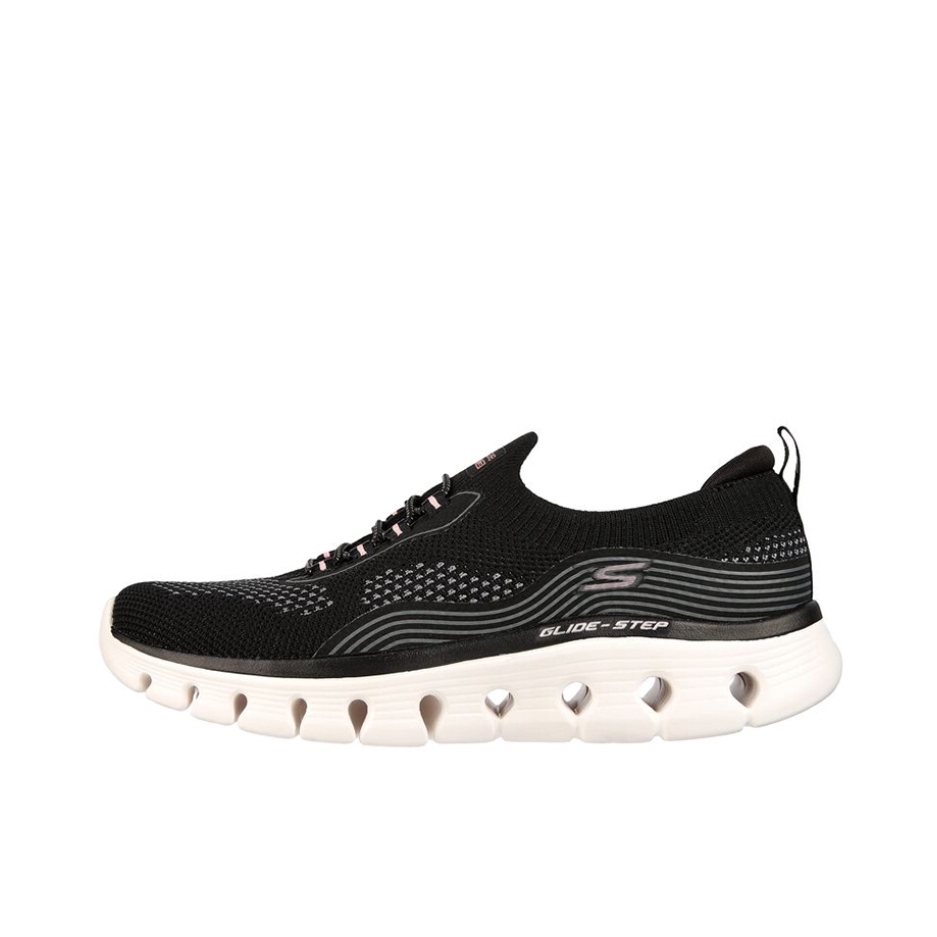 推荐商品：Skechers/斯凯奇 Go Walk Glide Step Flex 跑鞋 124808 女款/黑色/粉红
