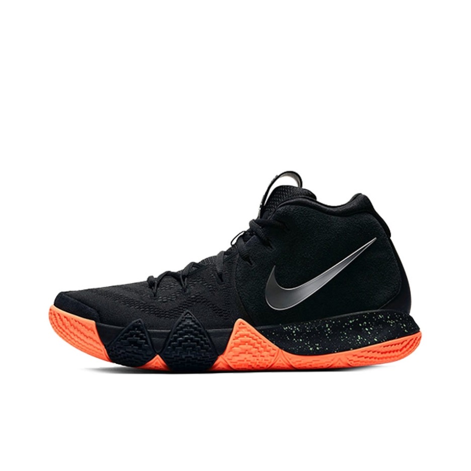 推荐商品：Nike Kyrie 4 欧文4 zoom 缓震防滑 实战耐磨 圆头 运动 织物 篮球鞋 Black Metallic Silver 黑橙