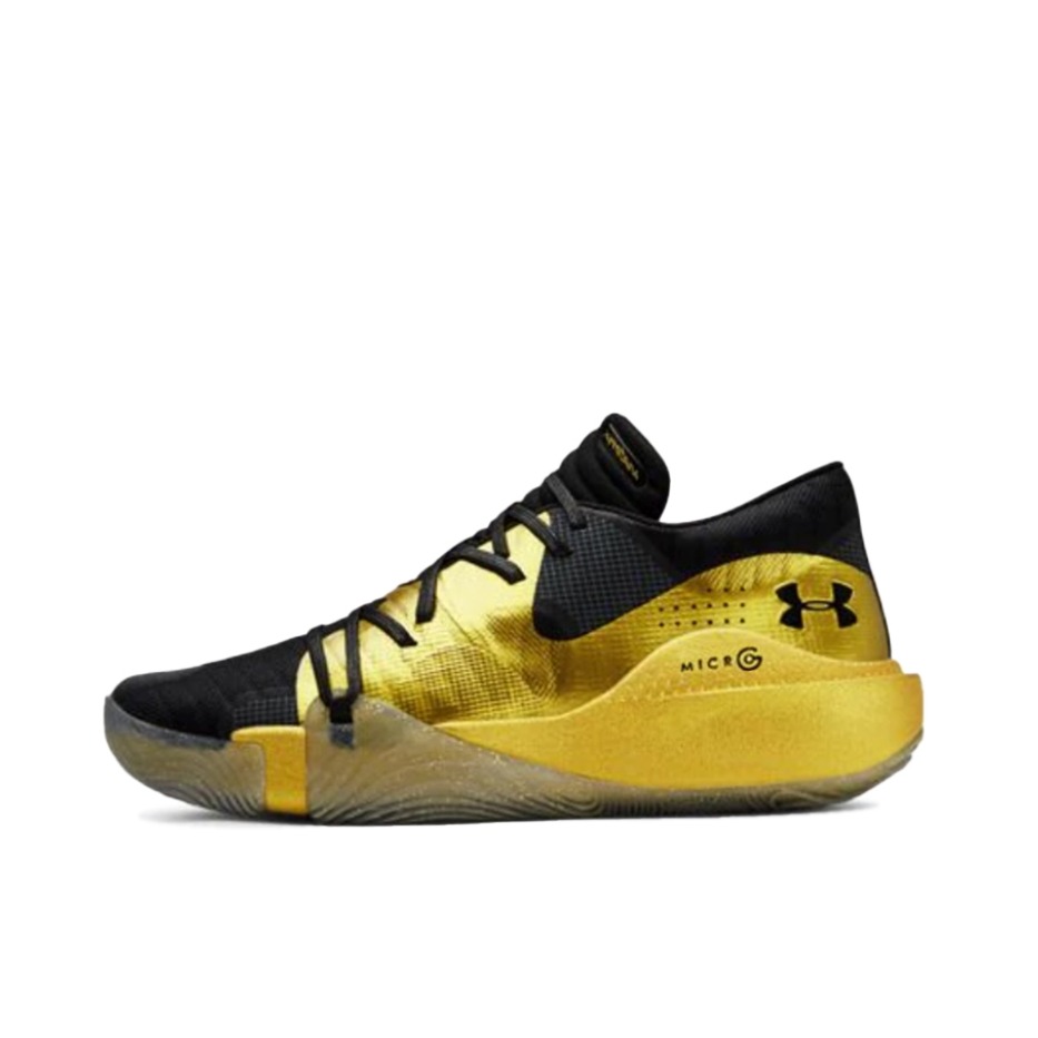 推荐商品：Under Armour/安德玛 Spawn 耐磨 圆头 实战 织物 篮球鞋 Black/Gold 黑金