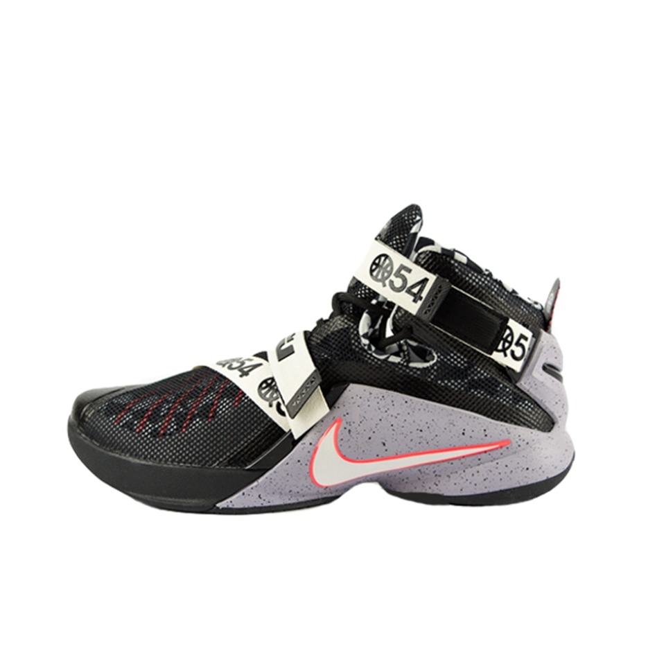 推荐商品：Nike LeBron Soldier 9 士兵9 实战 耐磨防滑 减震 网布透气 包裹性 圆头 织物 魔术贴 简约 合成革 高帮 轻便 篮球鞋 Quai 54 街球