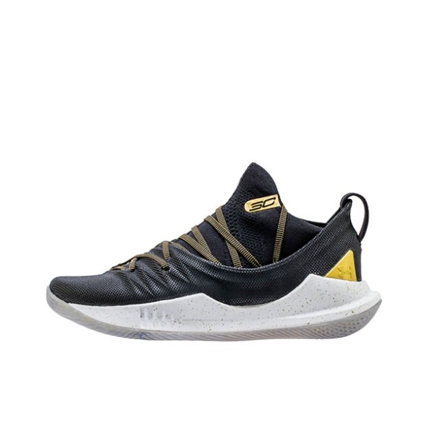 推荐商品：Under Armour/安德玛 Curry 5 防滑耐磨 透气减震 舒适轻便 圆头 实战 时尚潮酷 篮球鞋 Black Gold  黑/金