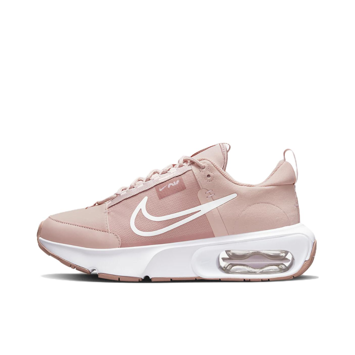 推荐商品：Nike Air Max Intrlk 跑鞋 轻便缓震防滑耐磨舒适百搭简约时尚织物合成革支撑回弹抓地 粉色/白色