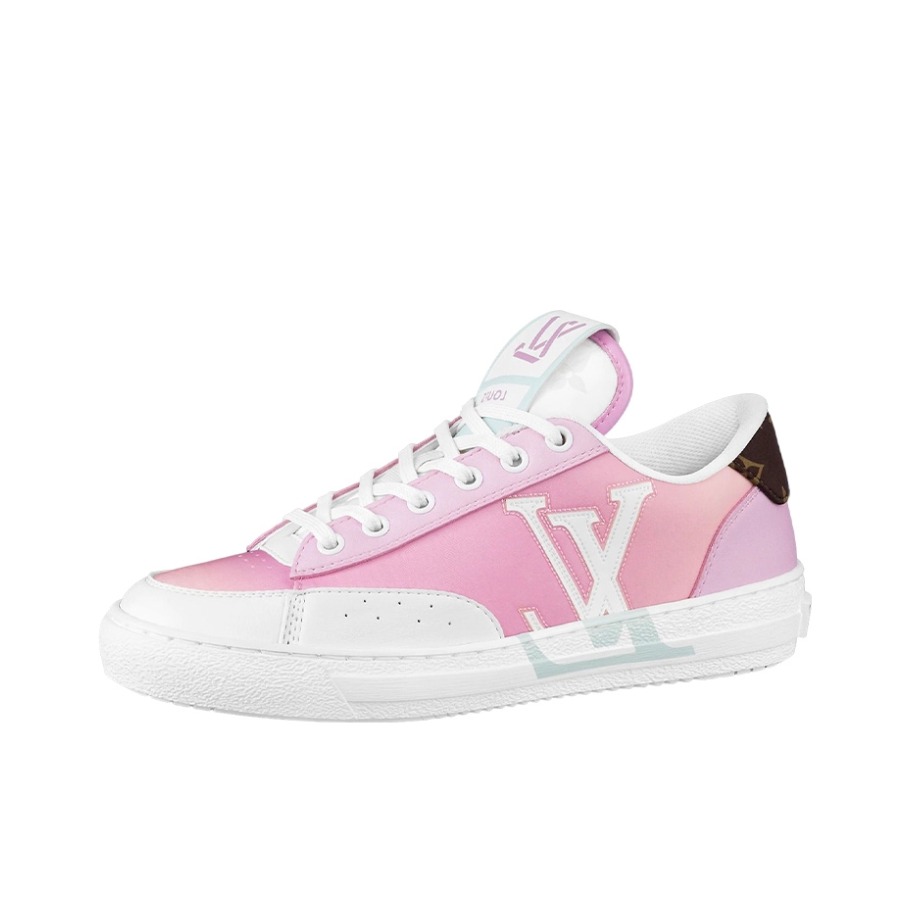 推荐商品：Louis Vuitton Charlie系列 耐磨防滑 时尚休闲 简约百搭 圆头 皮革 板鞋 粉色