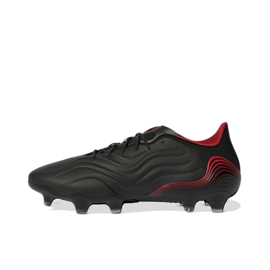 推荐商品：adidas Copa Sense.1 FG 中端 胶质长钉 硬场地天然草地 圆头 足球鞋 黑色/红色