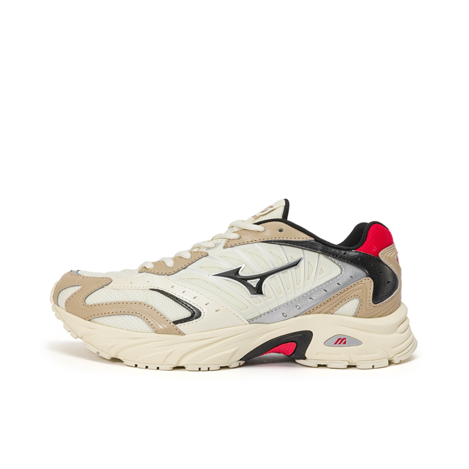推荐商品：Mizuno/美津浓 FIYI 2K 缓震耐磨 网面透气 防滑 复古 织物 运动休闲鞋 奶白/笋白/赤红