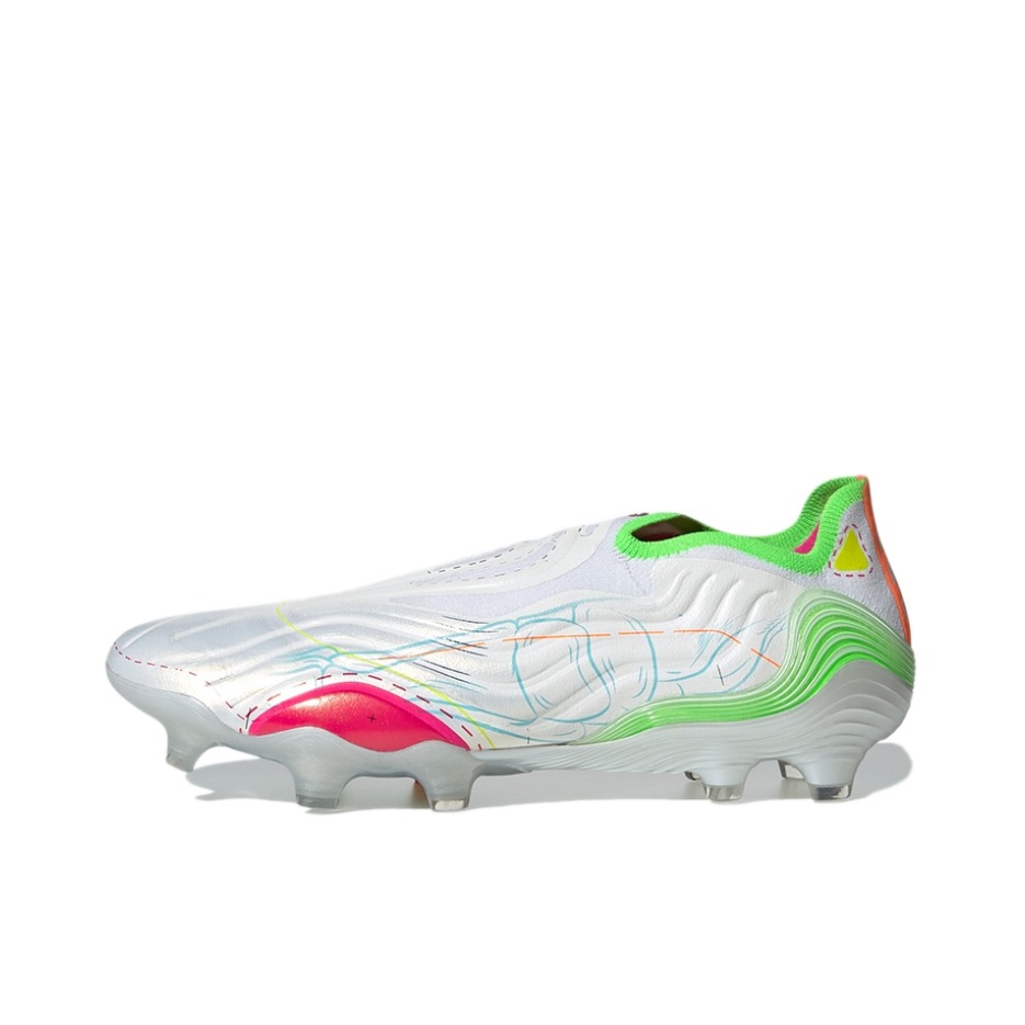 推荐商品：adidas Copa Sense.1 FG 高端 胶质长钉 天然草地 圆头 足球鞋 白色/红色/浅绿