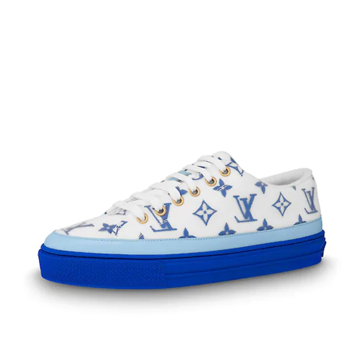 推荐商品：Louis Vuitton Stellar系列 Logo标识 时尚休闲 板鞋 女款/白色/蓝色