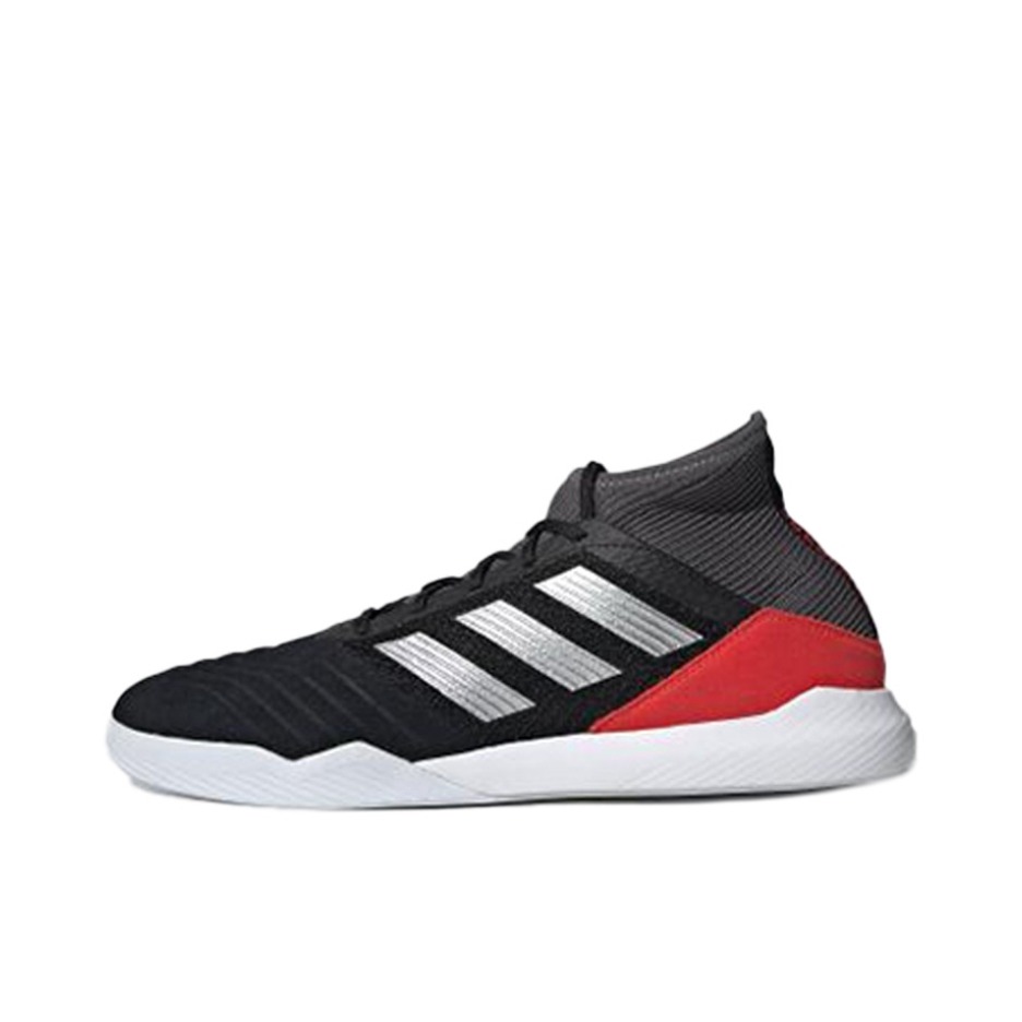 推荐商品：adidas Predator 19.3 IN 中端 平底 耐磨 织物 圆头 足球鞋 Core Black/Grey/Red 黑灰红