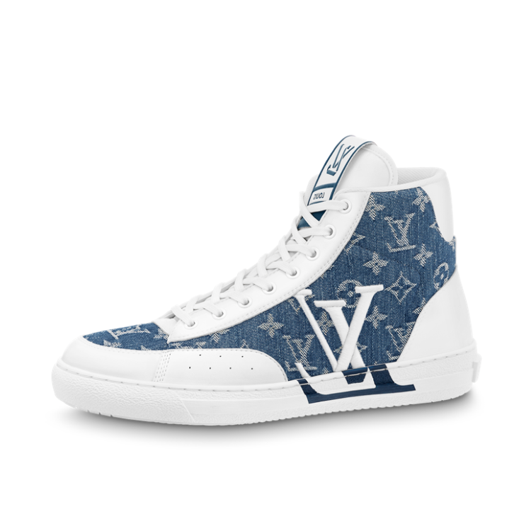 推荐商品：Louis Vuitton Charlie系列 耐磨防滑 时尚休闲 简约百搭 圆头 皮革 板鞋 墨蓝/白色
