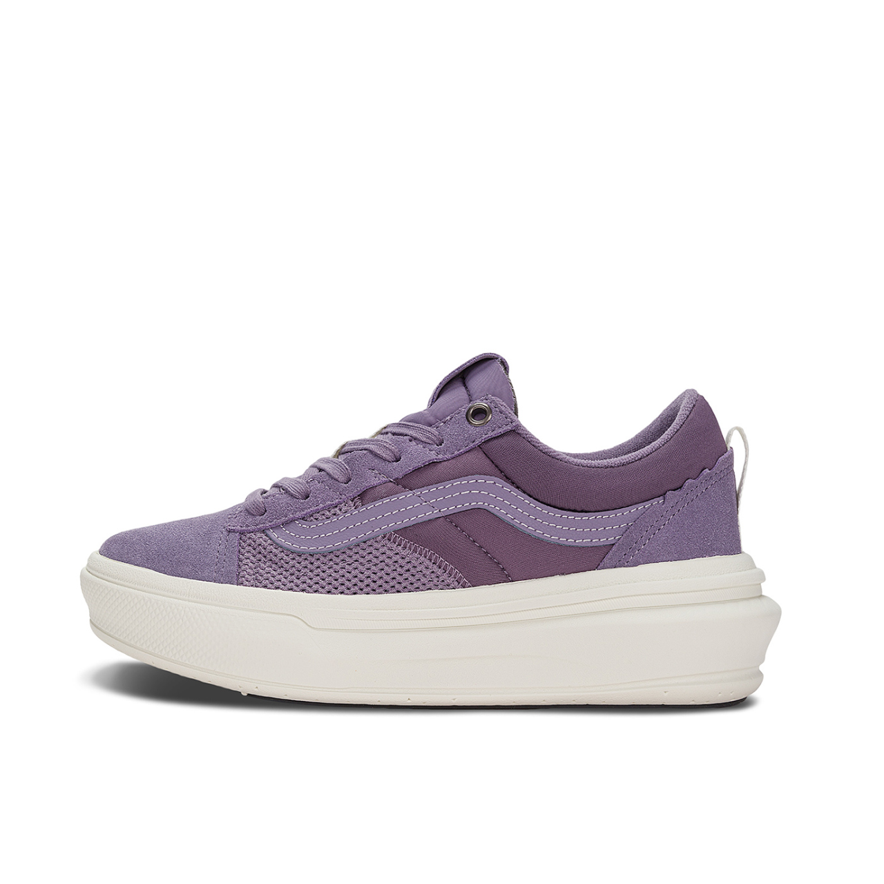 推荐商品：Vans/范斯 Old Skool Overt CC 增高厚底 防滑 运动休闲鞋 灰紫色