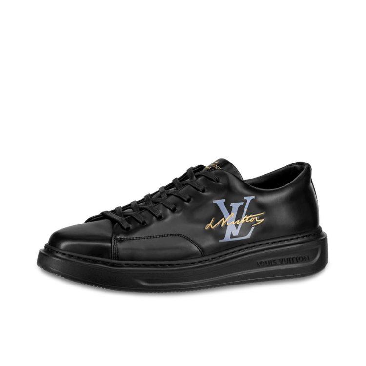 推荐商品：Louis Vuitton Beverly Hills系列 小牛皮 亮面 运动休闲鞋 低帮/黑色