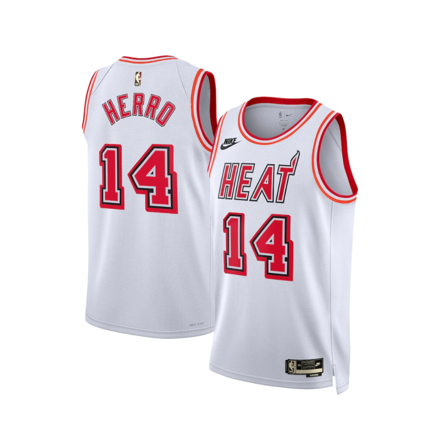 Nike NBA希罗 美式火队网眼字母数字印花圆领套头无袖速干14号球衣 DX8508