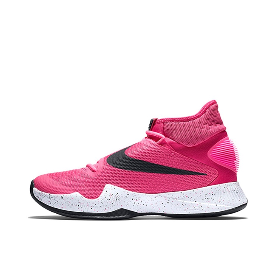 推荐商品：Nike Zoom Hyperrev 2016 复古 防滑耐磨 减震实战 轻便透气 包裹性 舒适百搭 圆头 织物 中帮 篮球鞋 Pink Blast Black White 抗乳腺癌